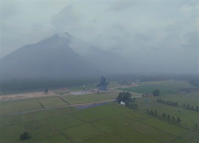 Aerial View of Adiyogi Shiva Statue in Coimbatore, Tamil Nadu, India