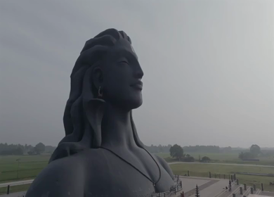 Aerial View of Adiyogi Shiva Statue in Coimbatore, Tamil Nadu, India