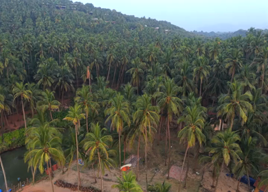 Aerial View of Agonda Backwaters and Kayaks South Goa