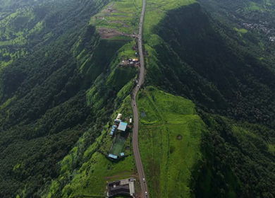 Aerial View of Ajinkyatara Fort and Lush Green Hills Satara Maharashtra India