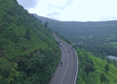 Aerial View of Ajinkyatara Fort and Lush Green Hills Satara Maharashtra India