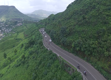 Aerial View of Ajinkyatara Fort and Lush Green Hills Satara Maharashtra India