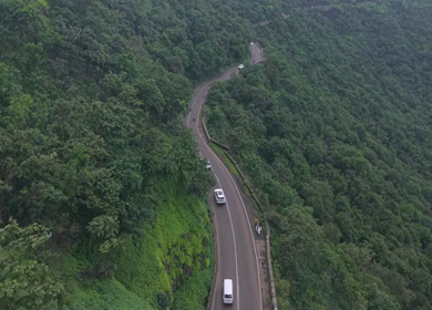 Aerial View of Ajinkyatara Fort and Lush Green Hills Satara Maharashtra India