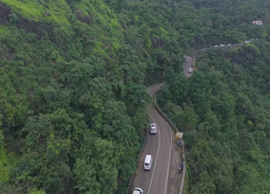 Aerial View of Ajinkyatara Fort and Lush Green Hills Satara Maharashtra India