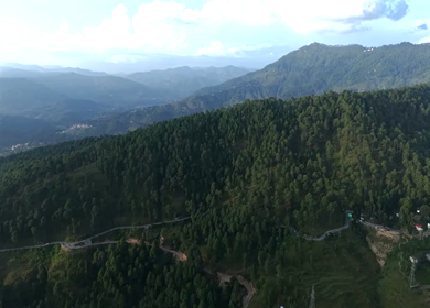 Aerial View of Almora Town and Himalayan Mountains Uttarakhand