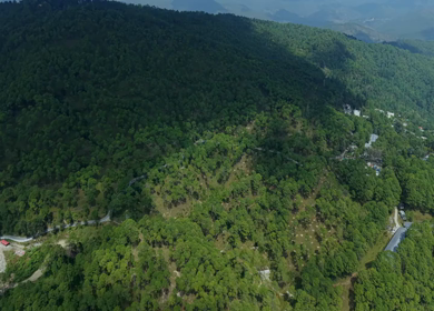 Aerial View of Almora Town and Himalayan Mountains Uttarakhand
