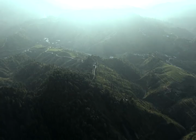 Aerial View of Almora Town and Himalayan Mountains Uttarakhand