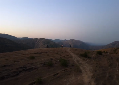 Aerial View of Aravalli Hills and Rugged Landscape Udaipur Rajasthan India
