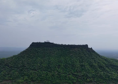 Aerial View of Asirgarh Fort and Historic Ruins on a Green Hilltop, Burhanpur, Madhya Pradesh