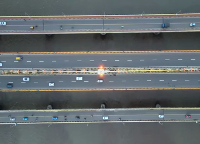 Aerial View of Atal Setu Bridge Over Mandovi River Goa India