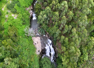 Aerial View of Attukad Waterfalls in Munnar, Kerala, India