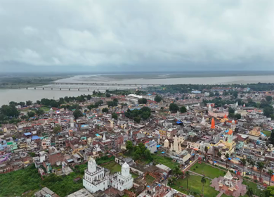 Aerial View of Ayodhya City Uttar Pradesh India