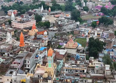 Aerial View of Ayodhya City Uttar Pradesh India