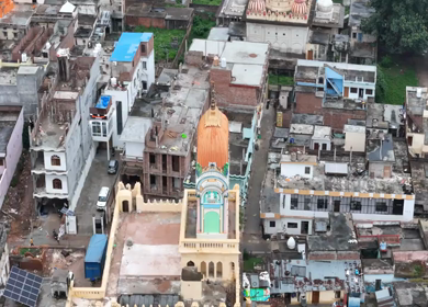 Aerial View of Ayodhya City Uttar Pradesh India