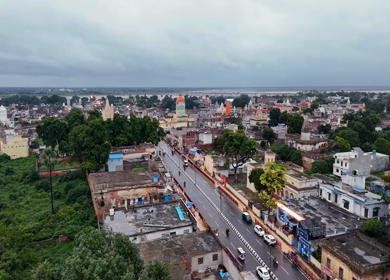 Aerial View of Ayodhya City Uttar Pradesh India