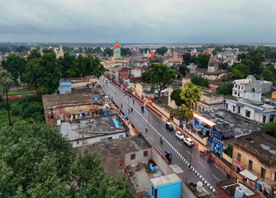 Aerial View of Ayodhya City Uttar Pradesh India