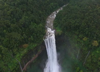 Aerial View of Baba Waterfall Kumbhavade Amboli Sindhudurg Maharashtra India