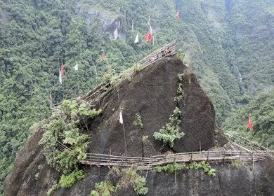 Aerial View of Bamboo Trail Mawryngkhang Trek Wahkhen Meghalaya India