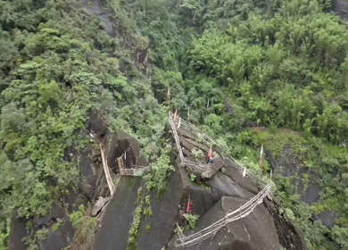 Aerial View of Bamboo Trail Mawryngkhang Trek Wahkhen Meghalaya India