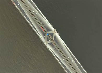 Aerial View of Bandra Worli Sea Link and Mumbai Skyline Maharashtra India
