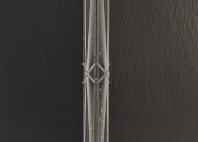 Aerial View of Bandra Worli Sea Link and Mumbai Skyline Maharashtra India