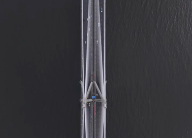 Aerial View of Bandra Worli Sea Link and Mumbai Skyline Maharashtra India