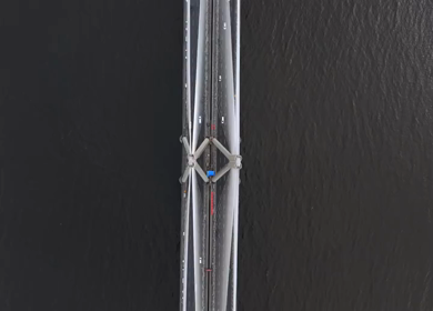 Aerial View of Bandra Worli Sea Link and Mumbai Skyline Maharashtra India