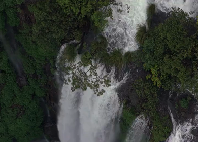 Aerial View of Barki Waterfall Amid Lush Green Forest Kolhapur Maharashtra