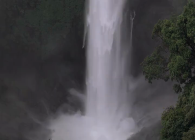 Aerial View of Barki Waterfall Amid Lush Green Forest Kolhapur Maharashtra