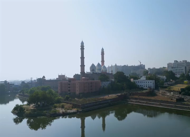 Aerial View of Benazir Palace, Historic Royal Palace, Bhopal, Madhya Pradesh