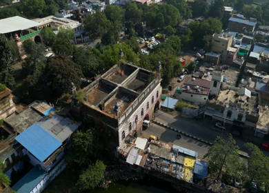 Aerial View of Benazir Palace, Historic Royal Palace, Bhopal, Madhya Pradesh