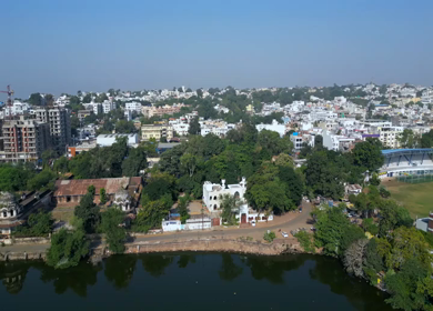 Aerial View of Benazir Palace, Historic Royal Palace, Bhopal, Madhya Pradesh