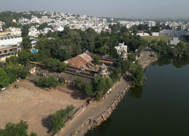 Aerial View of Benazir Palace, Historic Royal Palace, Bhopal, Madhya Pradesh