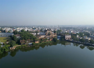 Aerial View of Benazir Palace, Historic Royal Palace, Bhopal, Madhya Pradesh