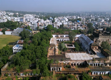 Aerial View of Benazir Palace, Historic Royal Palace, Bhopal, Madhya Pradesh