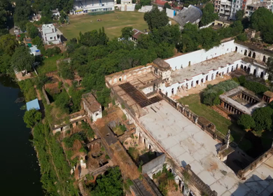 Aerial View of Benazir Palace, Historic Royal Palace, Bhopal, Madhya Pradesh