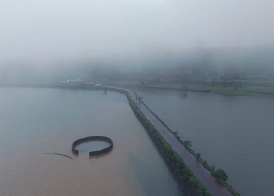 Aerial View of Bhandardara Backwaters and Lush Green Landscape Maharashtra India