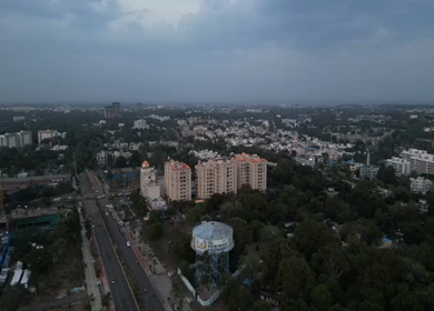 Aerial View of Bhopal City and Busy Urban Road, Madhya Pradesh