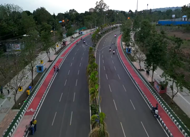 Aerial View of Bhopal City and Busy Urban Road, Madhya Pradesh