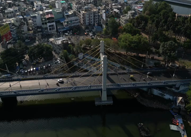 Aerial View of Bhopal City and Lake, Madhya Pradesh, India