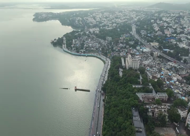 Aerial View of Bhopal City and Upper Lake and Urban Landscape