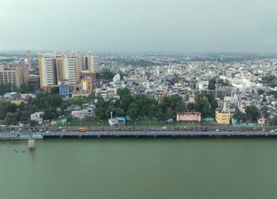 Aerial View of Bhopal City and Upper Lake and Urban Landscape