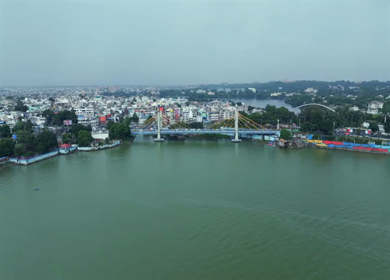 Aerial View of Bhopal City and Upper Lake and Urban Landscape