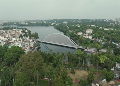 Aerial View of Bhopal City and Upper Lake and Urban Landscape