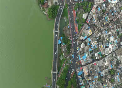 Aerial View of Bhopal City and Upper Lake and Urban Landscape