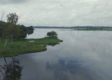 Aerial View of Bhopal Lake and Green Landscape During Monsoon