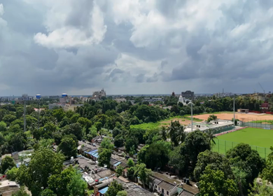 Aerial View of Bhubaneswar City Skyline, Odisha, India