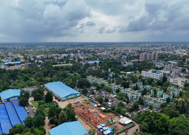 Aerial View of Bhubaneswar City Skyline, Odisha, India