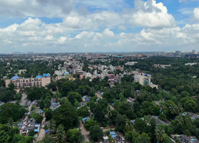 Aerial View of Bhubaneswar City Skyline, Odisha, India