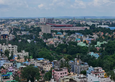 Aerial View of Bhubaneswar City Skyline, Odisha, India